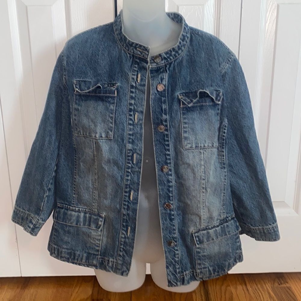 Vintage Crazy Horse Liz Claiborne Denim Jean Jacket Y2K look Large L